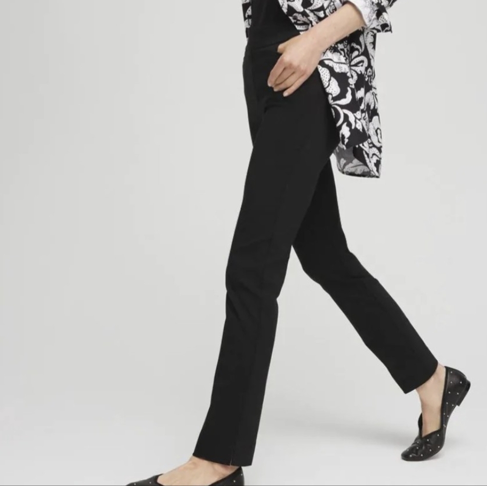 Chico’s Black Pull-On Trouser Pants Size 1  Minimalistic Career